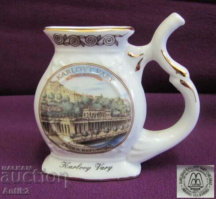 Antique Porcelain Feeder with Karlovy Vary Gilt