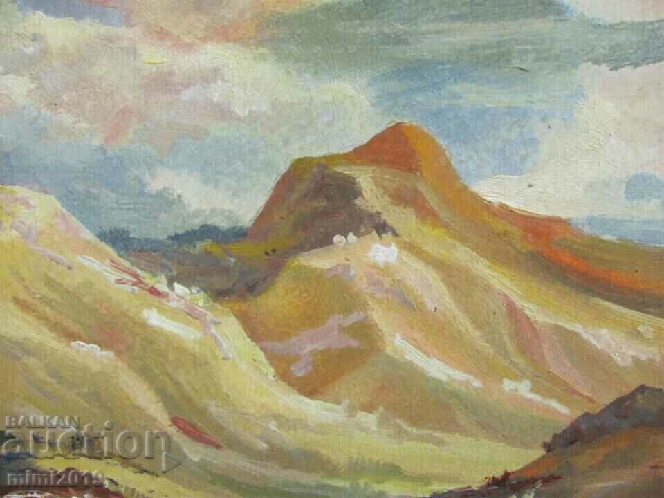 Доставка на 90-те Картина Масло Платно 32х28 см. Доставка на 90-те Картина Масло Платно 32х28 см.