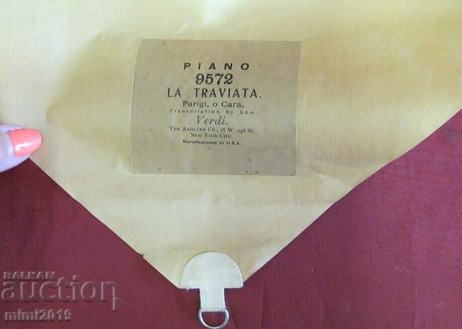 Auction 19th century 1891 Punch Card for Laterna Music - "La Traviata" Auction 19th century 1891 Punch Card for Laterna Music - "La Traviata"