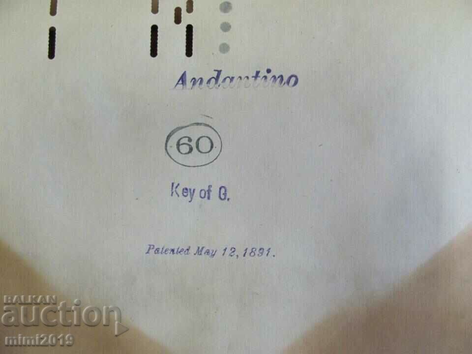 19th century 1891 Punch Card for Laterna Music - "La Traviata" - 5 19th century 1891 Punch Card for Laterna Music - "La Traviata" - 5