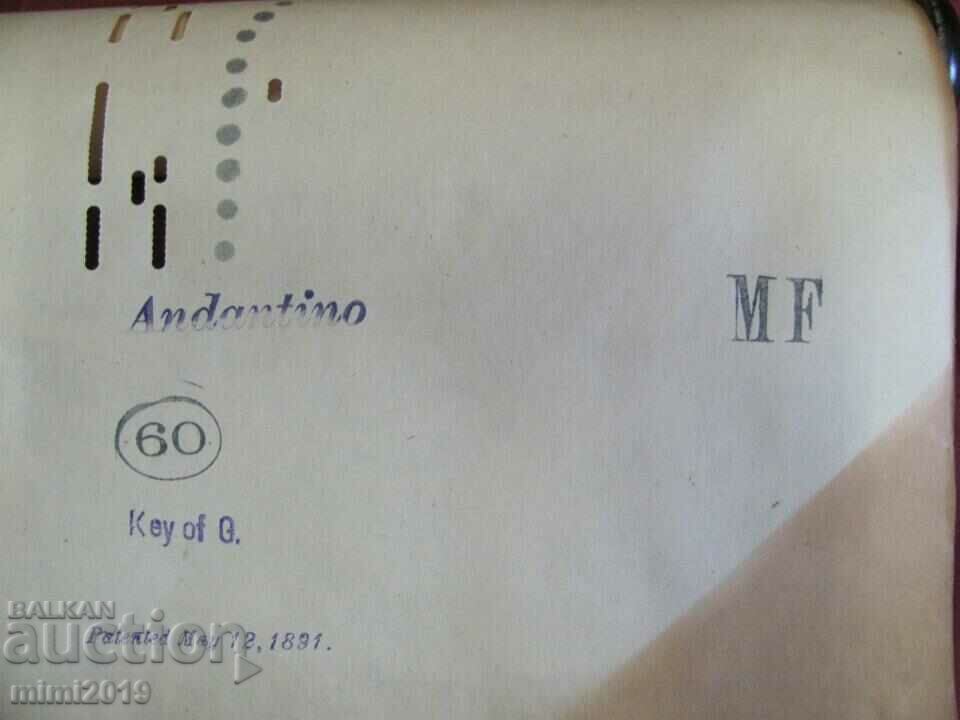 19th century 1891 Punch Card for Laterna Music - "La Traviata" - 7 19th century 1891 Punch Card for Laterna Music - "La Traviata" - 7