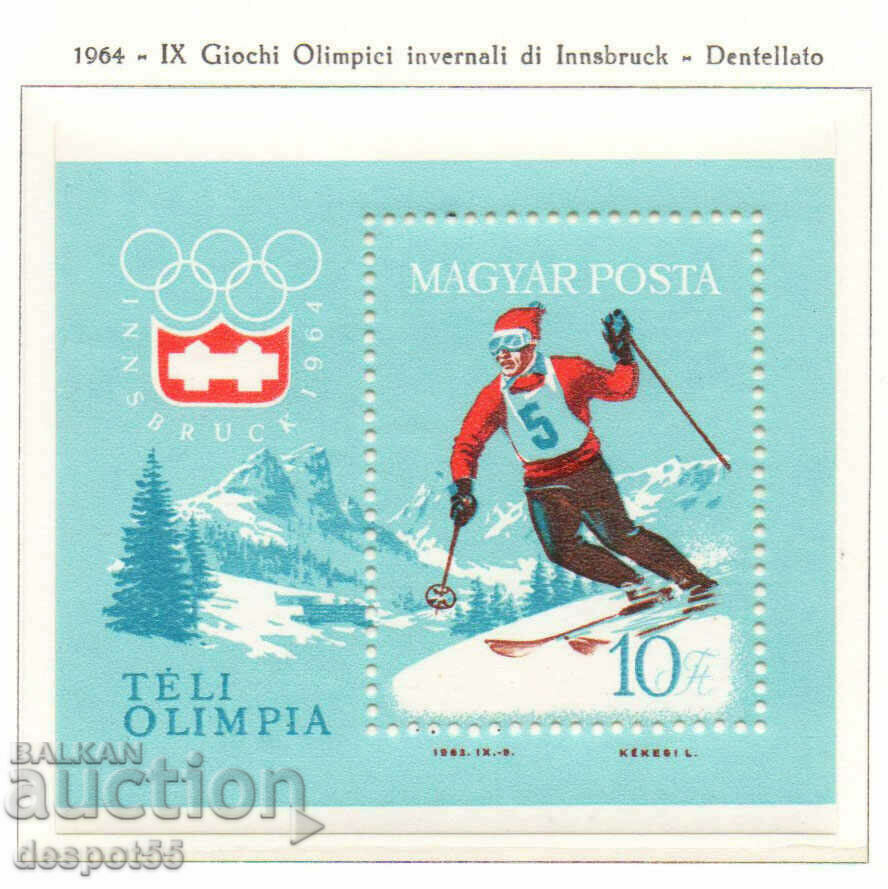 1964. Ουγγαρία. Χειμερινοί Ολυμπιακοί Αγώνες - Μπλοκ Ίνσμπρουκ 1964.