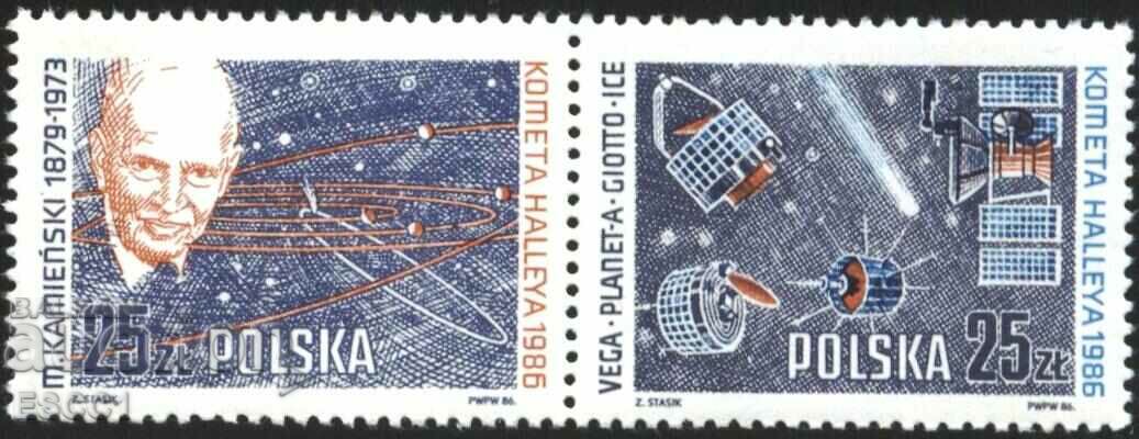 Καθαρά γραμματόσημα Cosmos Halley's Comet 1986 από την Πολωνία