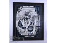 Watercolor/ink painting, art. Volodya Kazakov, signed