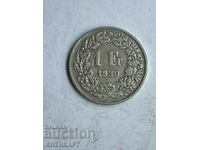 monedă de argint 1 franc de argint Elveția 1920