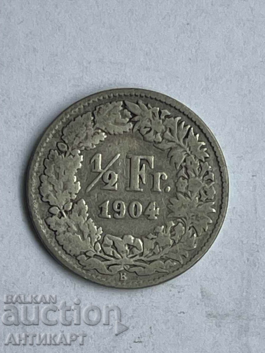 #2 Silver Coin 1/2 Franc Silver Switzerland 1904