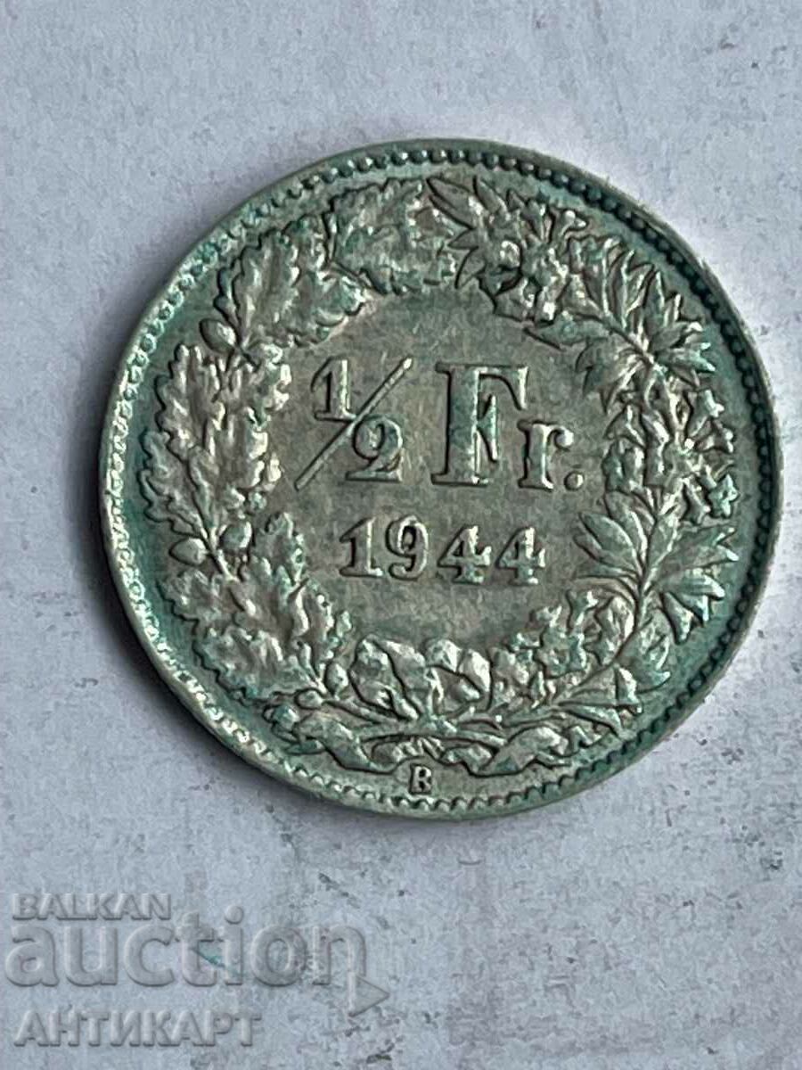 monedă de argint 1/2 franc argint Elveția 1944