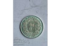 monedă de argint 1/2 franc argint Elveția 1951