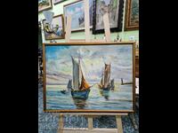 Very beautiful antique original oil on phaser painting