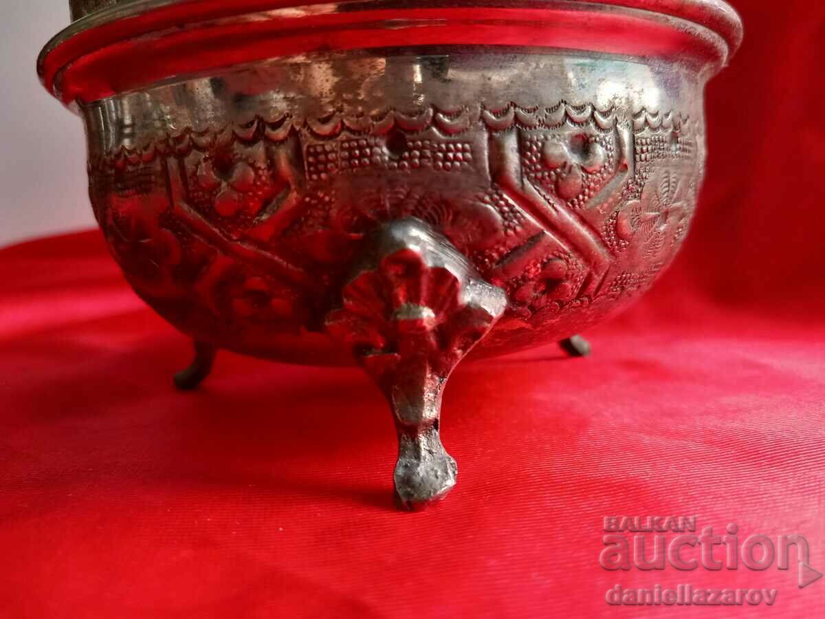 Old PERSIAN Silver Plated Bowl, Bonbonniera, Sugar Bowl - 5 Old PERSIAN Silver Plated Bowl, Bonbonniera, Sugar Bowl - 5
