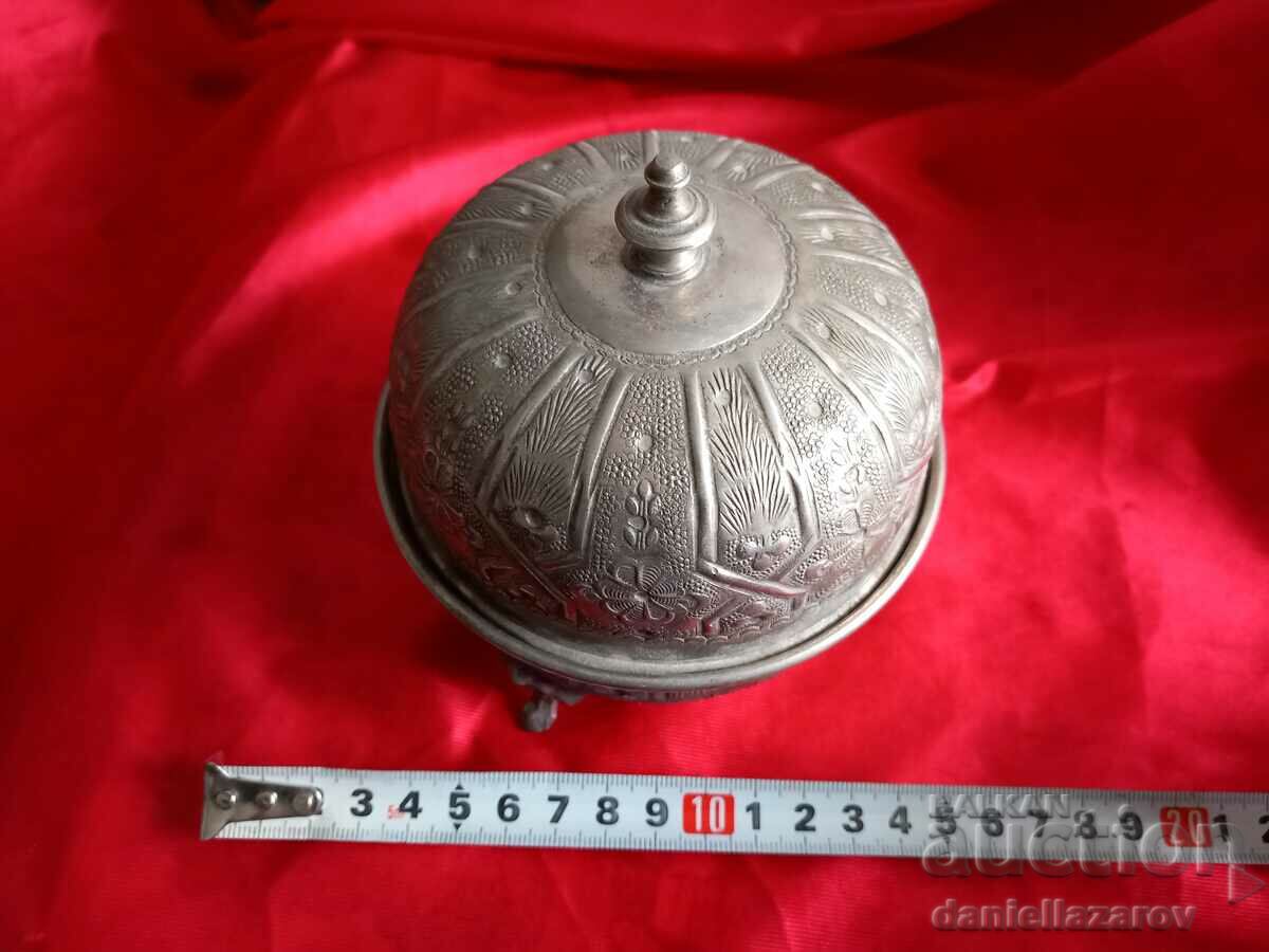 Old PERSIAN Silver Plated Bowl, Bonbonniera, Sugar Bowl - 6 Old PERSIAN Silver Plated Bowl, Bonbonniera, Sugar Bowl - 6