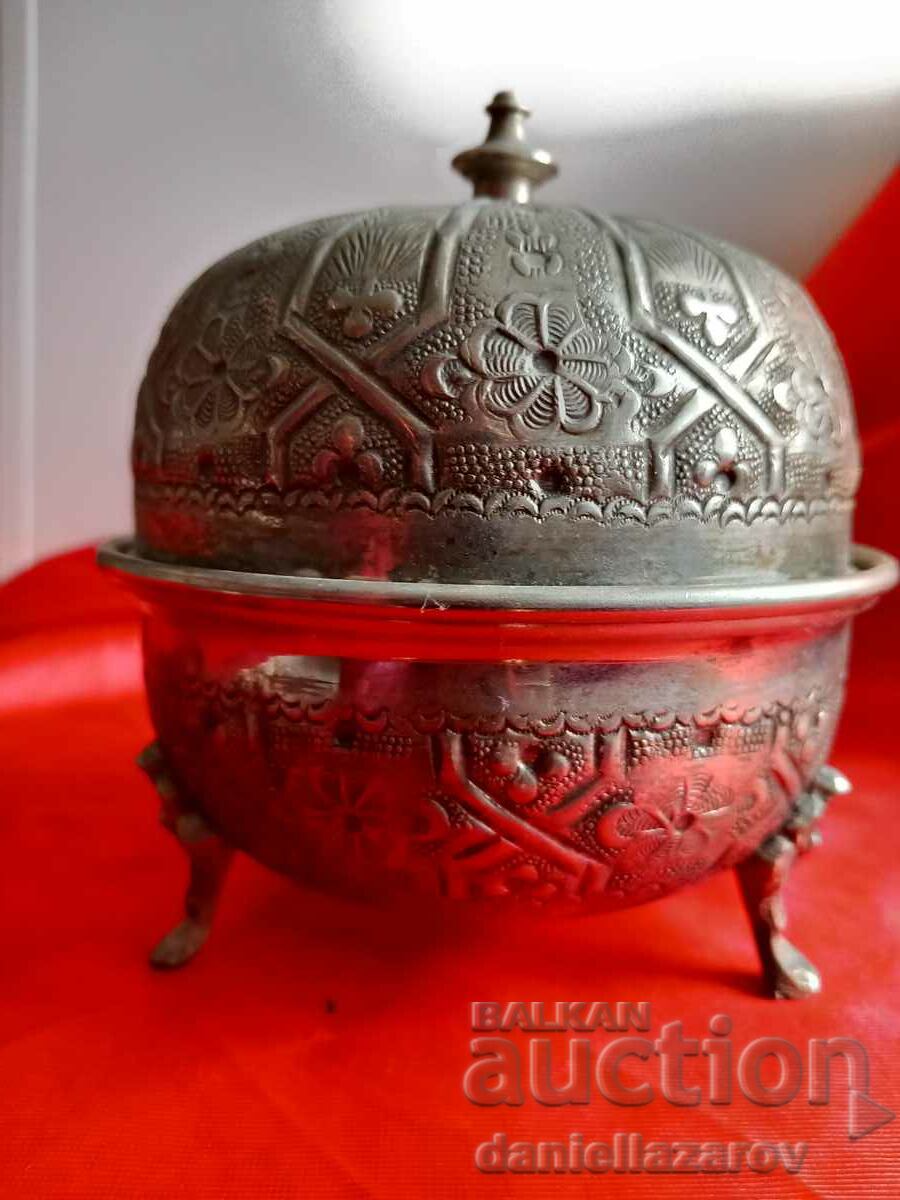 Old PERSIAN Silver Plated Bowl, Bonbonniera, Sugar Bowl