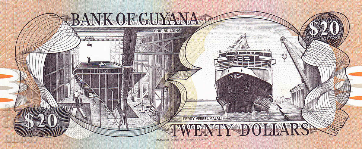 Auction  tino37- GUIANA - 20 DOLLARS - 1993/96 - UNC