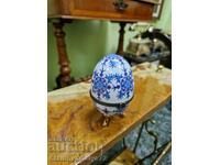 A beautiful antique collectible Faber type porcelain egg