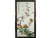 Chinese painting Autumn hand painted in wooden frame 50/95