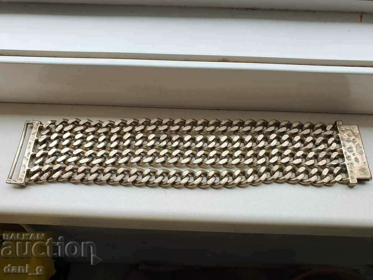 Rocker silver plated bracelet - 5