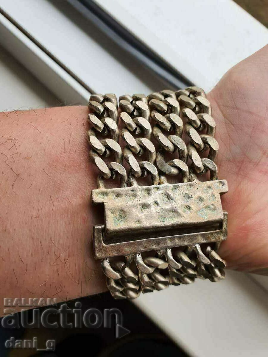 Rocker silver plated bracelet - 6