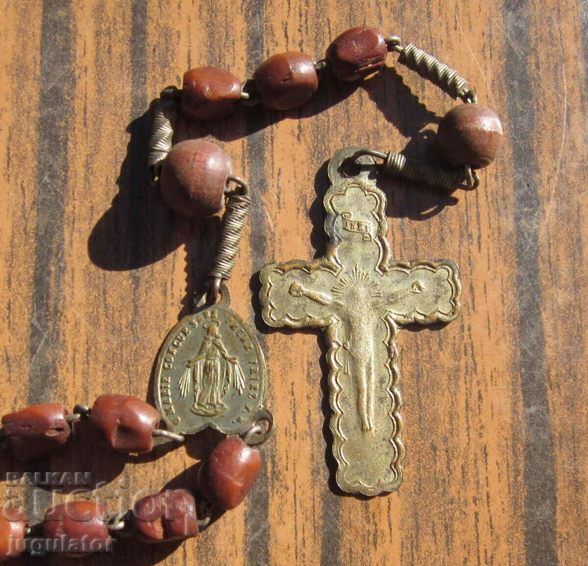 antique religious catholic rosary with cross and icon with price 30.00 BGN | € 15.34 antique religious catholic rosary with cross and icon with price 30.00 BGN | € 15.34