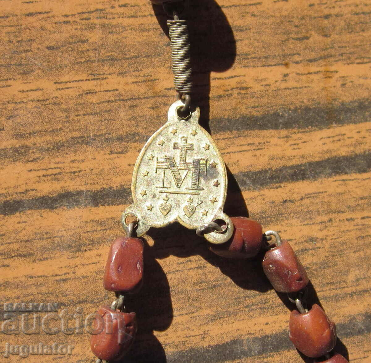 Delivery of antique religious catholic rosary with cross and icon Delivery of antique religious catholic rosary with cross and icon