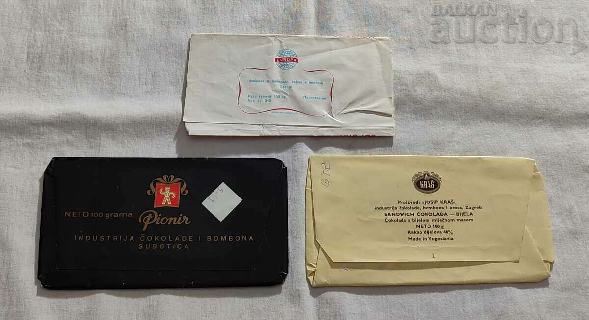 CHOCOLATE PACKAGING YUGOSLAVIA LOT 3 PIECES with price 10.00 BGN | € 5.11 CHOCOLATE PACKAGING YUGOSLAVIA LOT 3 PIECES with price 10.00 BGN | € 5.11