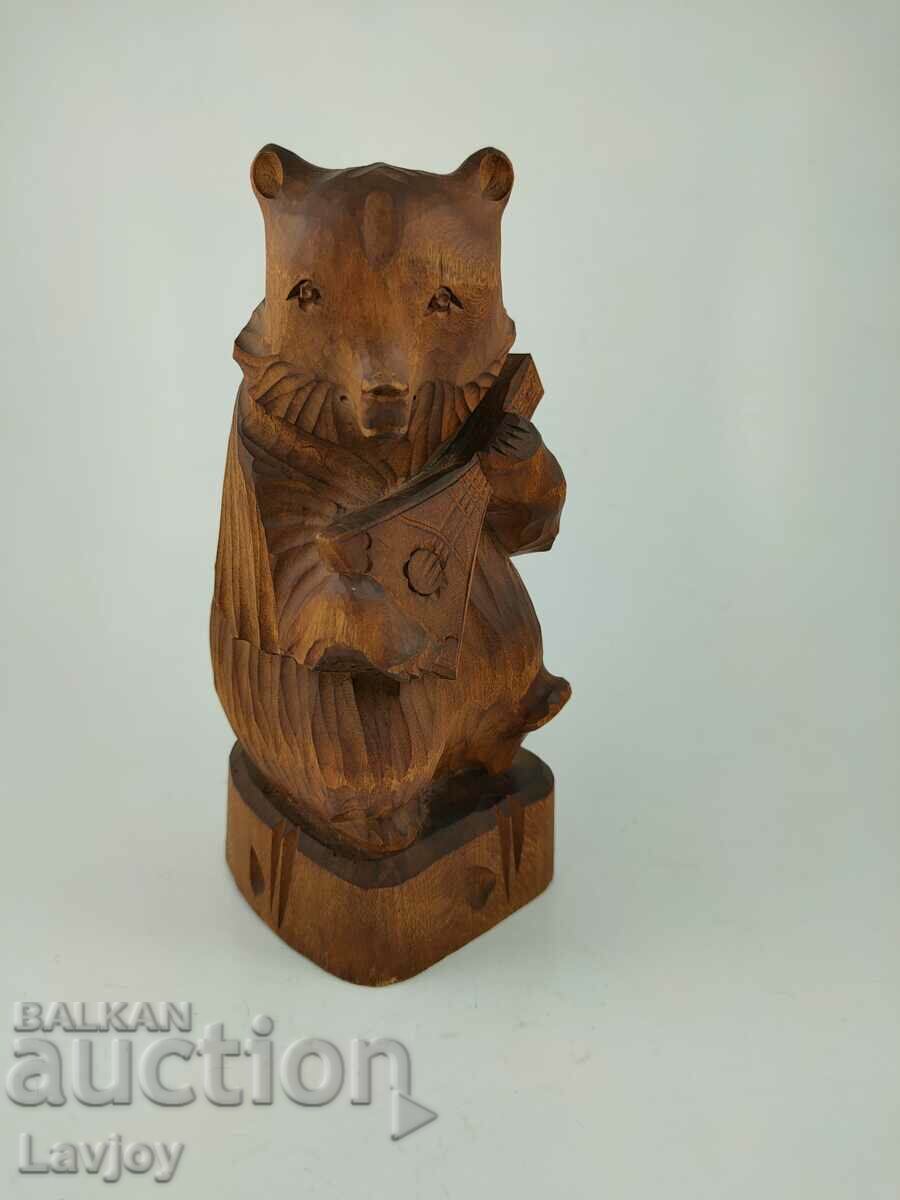 Figurină sculptată în lemn Ursul