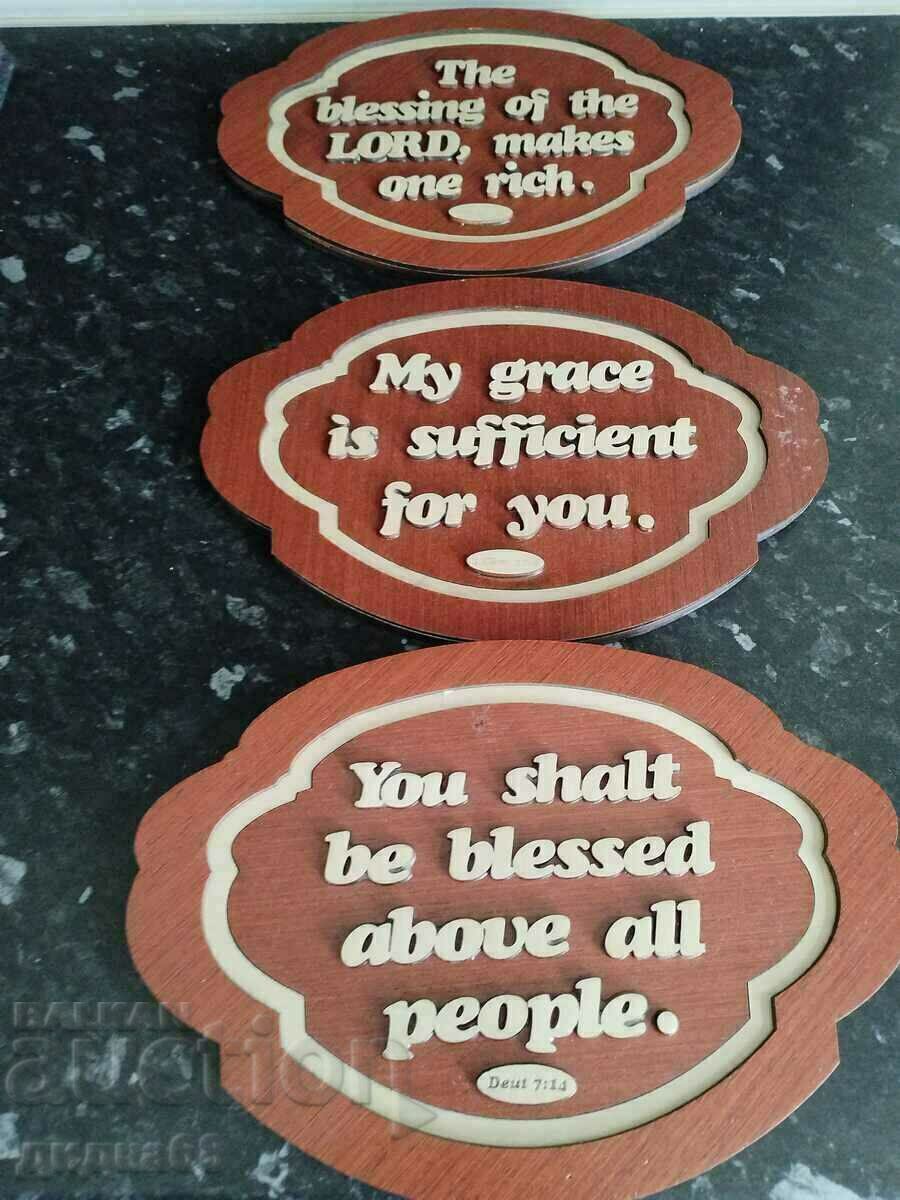 Set of wooden wall decorations - 6 Set of wooden wall decorations - 6