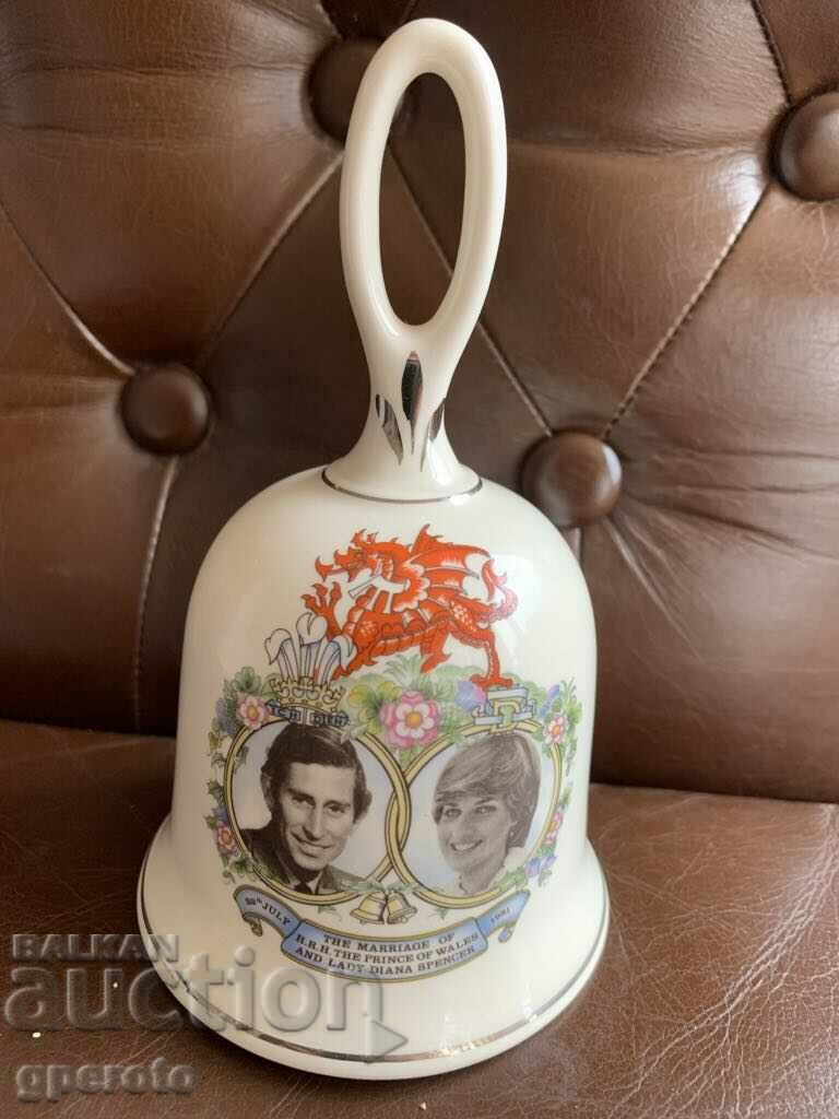 Porcelain wedding bell - Charles and Diana, 29.07.1981.