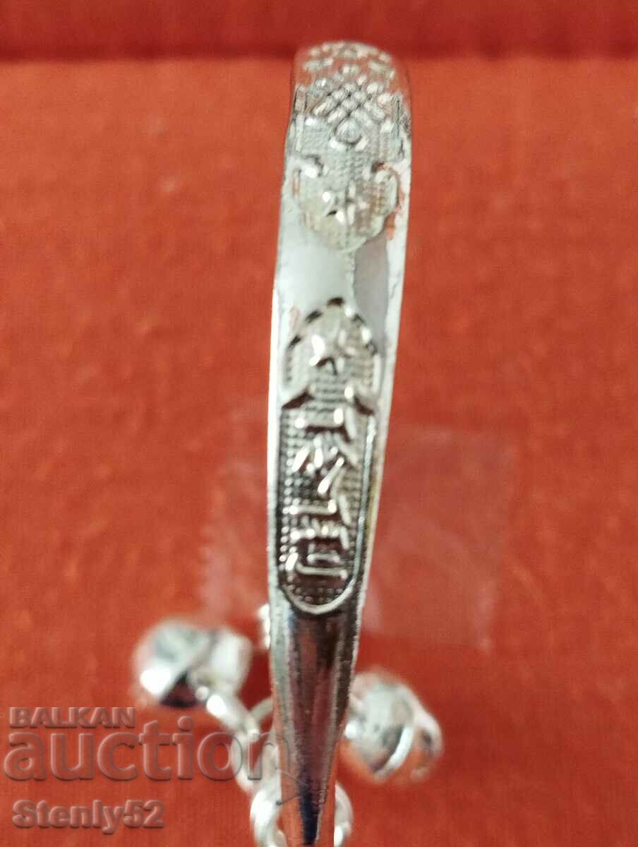 Bratara bijuterii placata cu argint cu strat de rodiu, extensibila