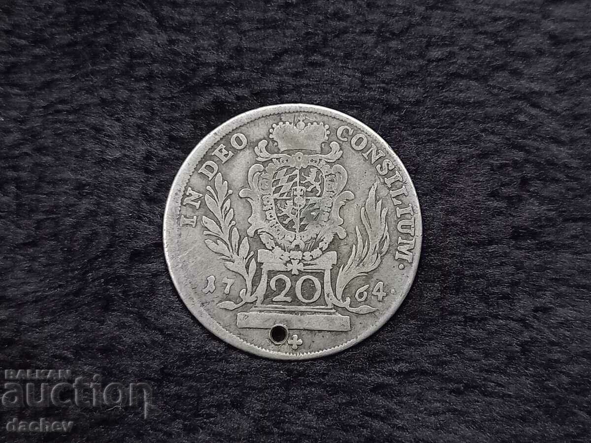 Сребърна монета Германия кройцер кройцера 1764г сребро