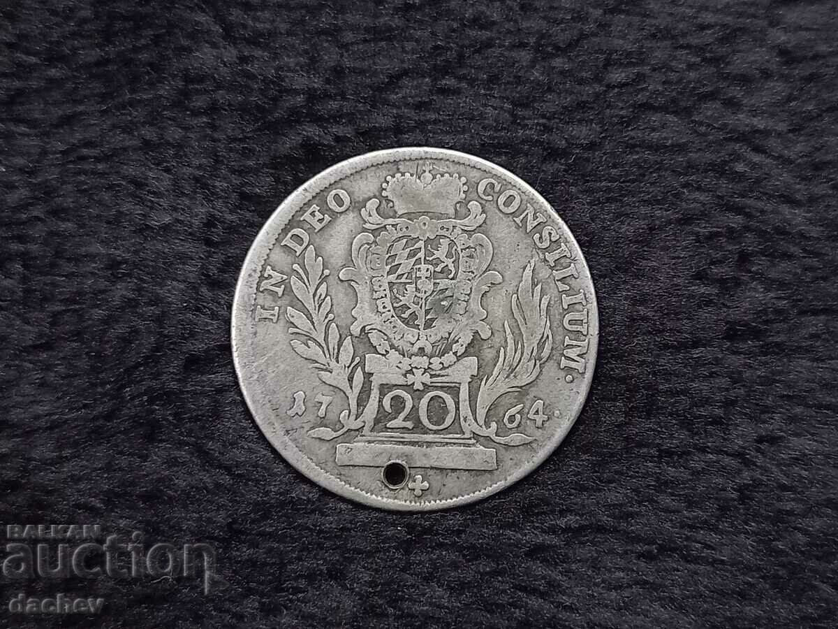 Moneda de argint Germania Kreuzer Kreuzera 1764 argint