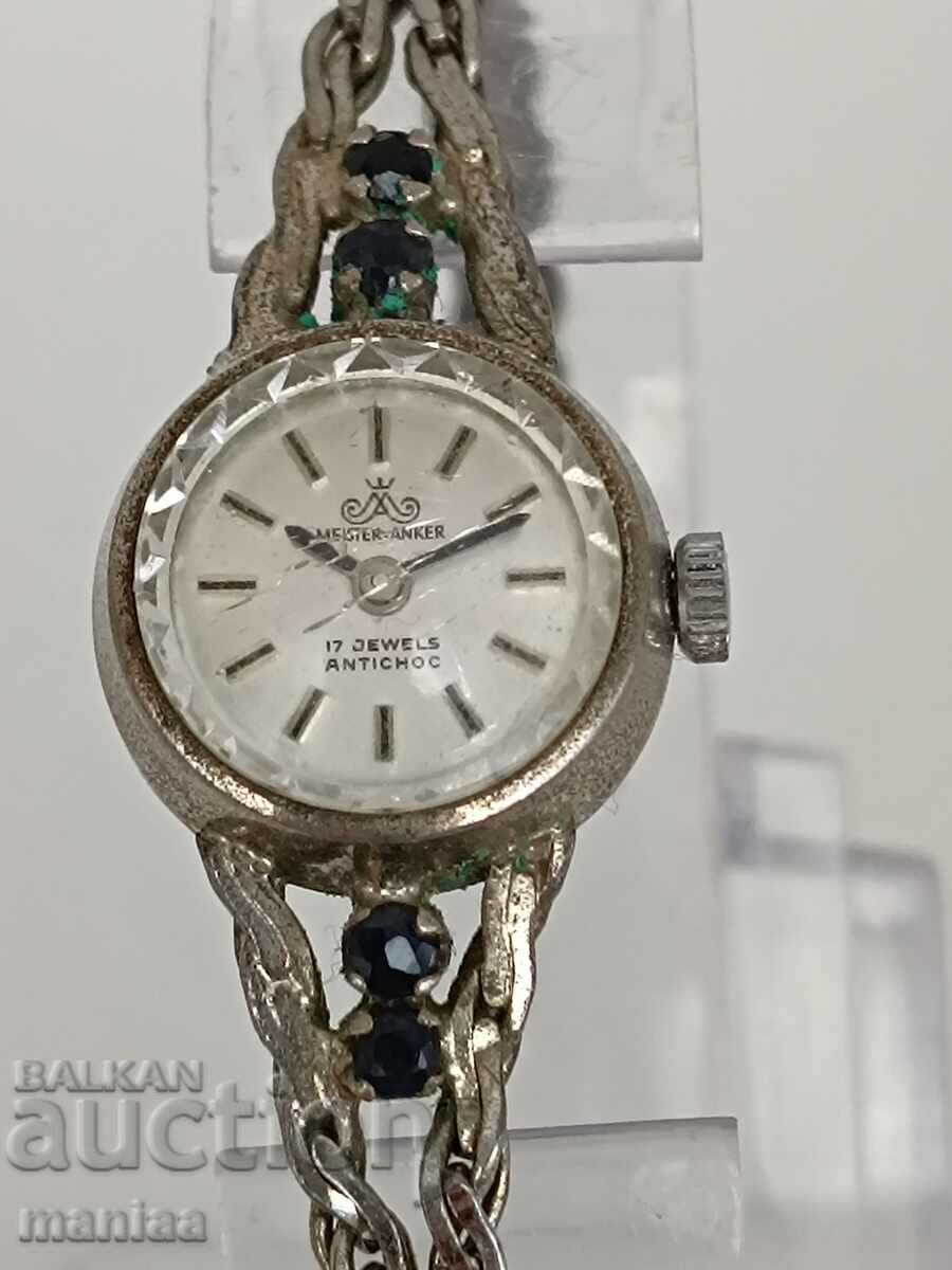 A beautiful Meister-Anker silver mechanical watch A beautiful Meister-Anker silver mechanical watch