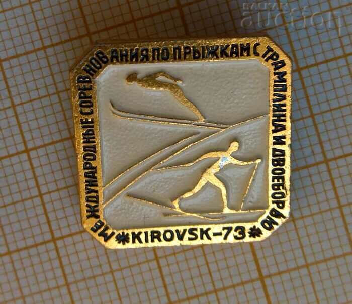 Badge winter sports skiing Soviet Kirovsk 1973