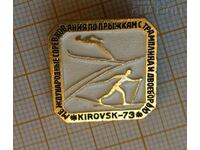 Badge winter sports skiing Soviet Kirovsk 1973