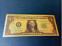 Banknote 1 dollar USA 2003 , gold dollar American America