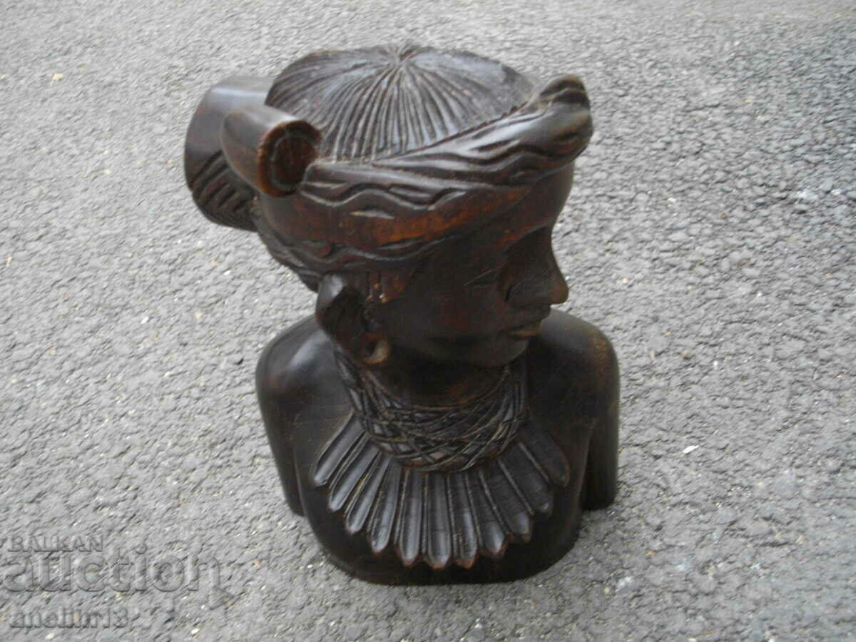 OLD FIGURE STATUETTE BUST WOOD CARVING with price 220.00 BGN | € 112.48