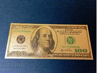 Banknote 100 dollars USA 2003 gold dollar America