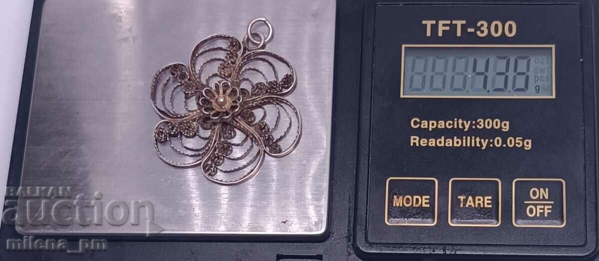 Παλιό ασημένιο μενταγιόν - 6 Παλιό ασημένιο μενταγιόν - 6