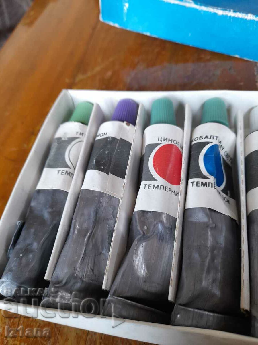 Old tempera paints, crayons - 5 Old tempera paints, crayons - 5