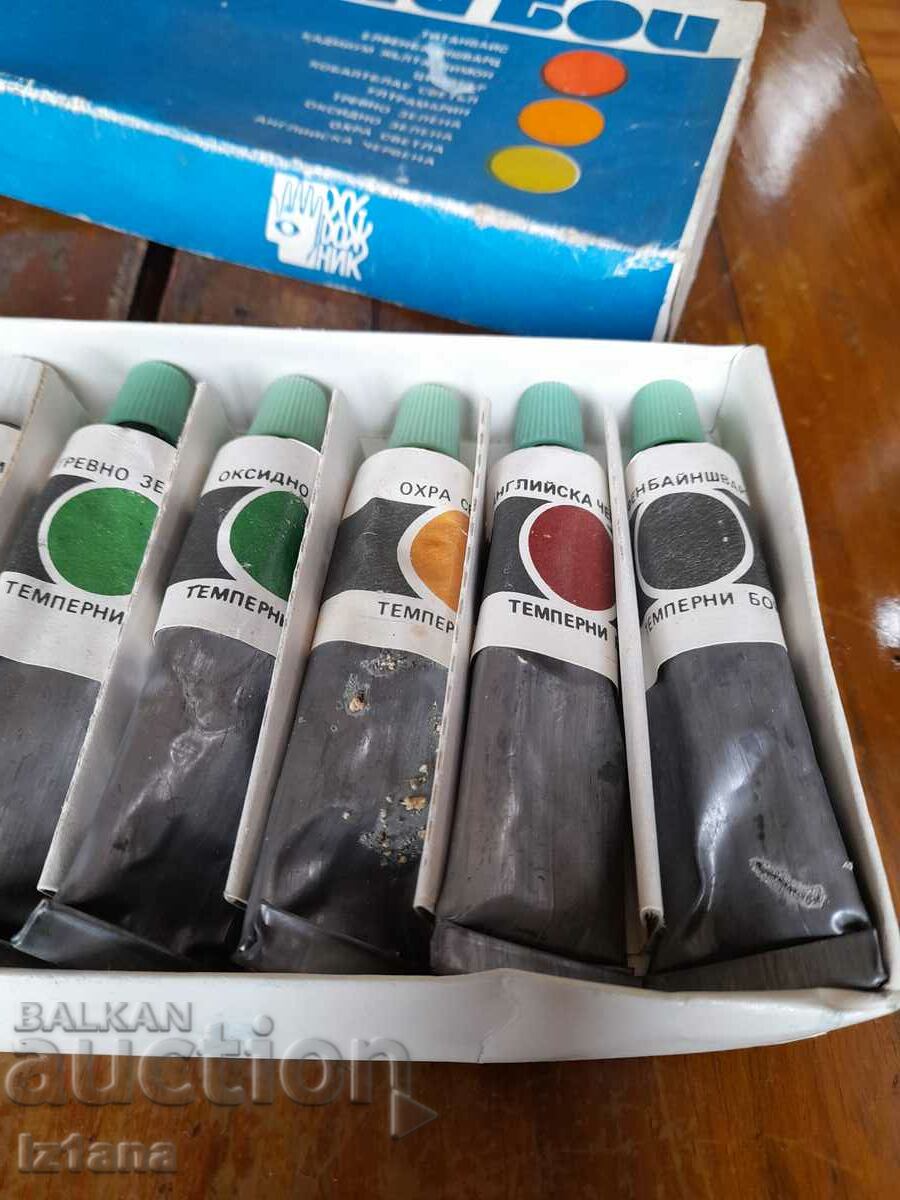 Old tempera paints, crayons - 6 Old tempera paints, crayons - 6