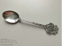 Old silver coffee spoon, enamel Austria