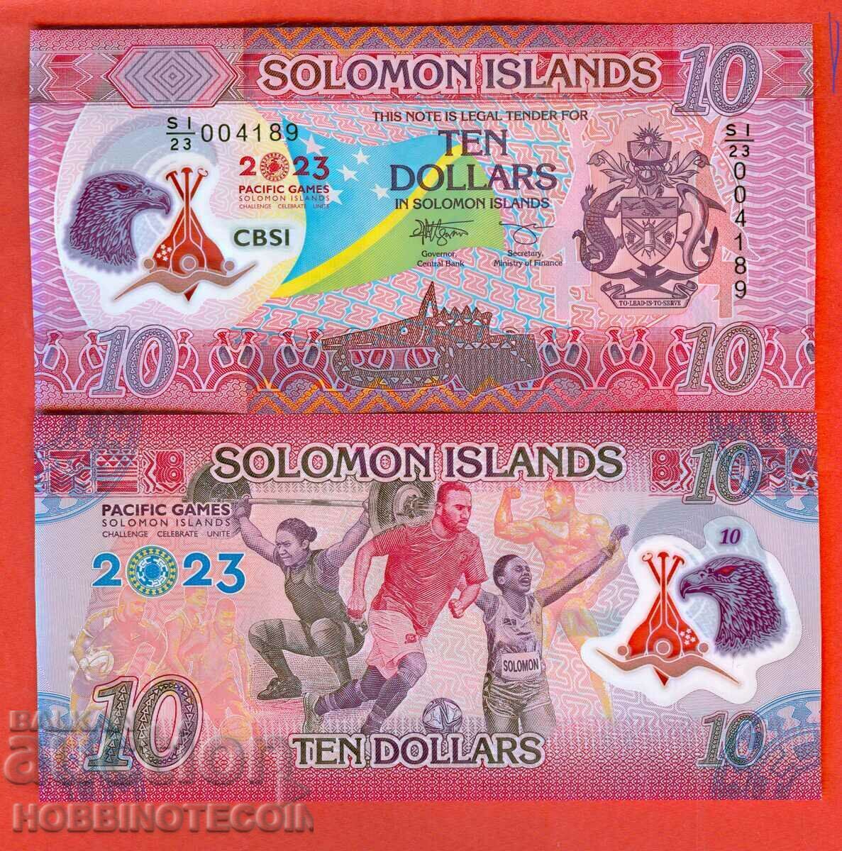 СОЛОМОНОВИ ОСТРОВИ SOLOMON ISL 10 $ issue 2023 UNC ПОЛИМЕР