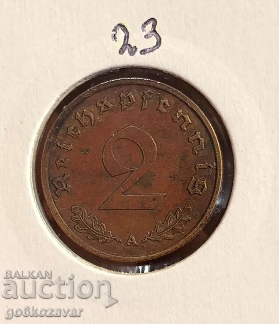 Γερμανία Τρίτο Ράιχ 2 Reichspfennig 1939