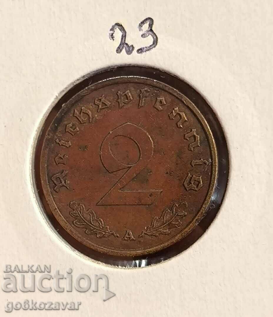 Germany Third Reich 2 Reichspfennig 1939