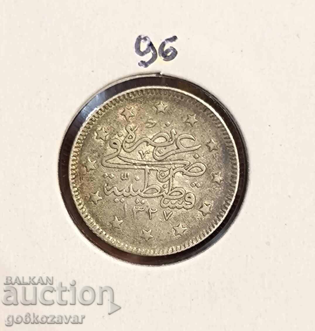 Ottoman Empire 2 kurusha silver 1327-1909 year 1