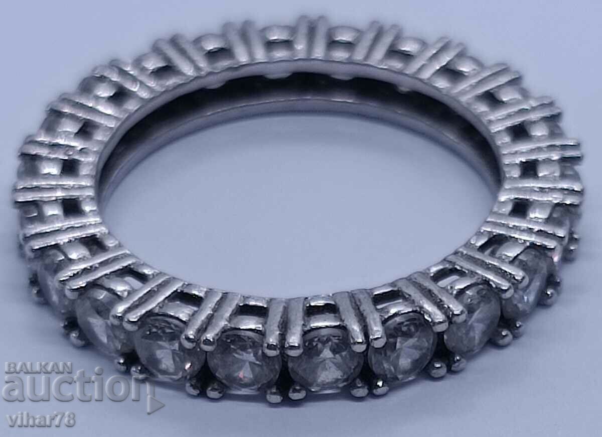 Silver ring with zircons with price 45.99 BGN | € 23.51 Silver ring with zircons with price 45.99 BGN | € 23.51
