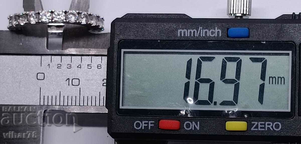 Silver ring with zircons - 5 Silver ring with zircons - 5