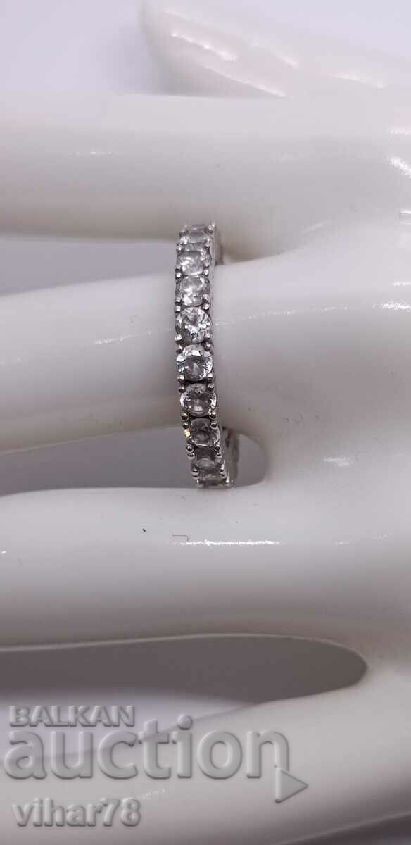 Silver ring with zircons - 6 Silver ring with zircons - 6