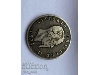 5 lire VITTORIO EMANUELE argint 1874, Italia