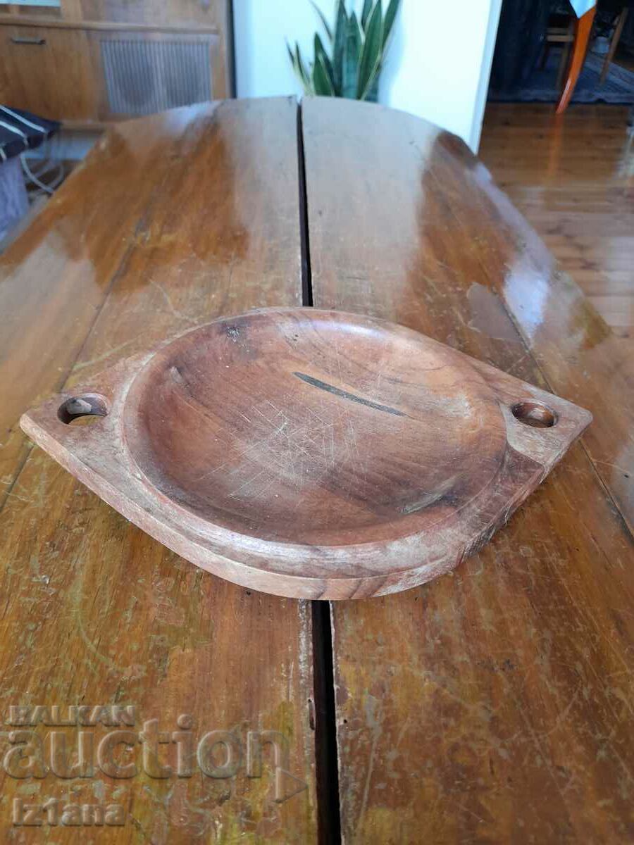 Παλαιό ξύλινο πιάτο τοίχου