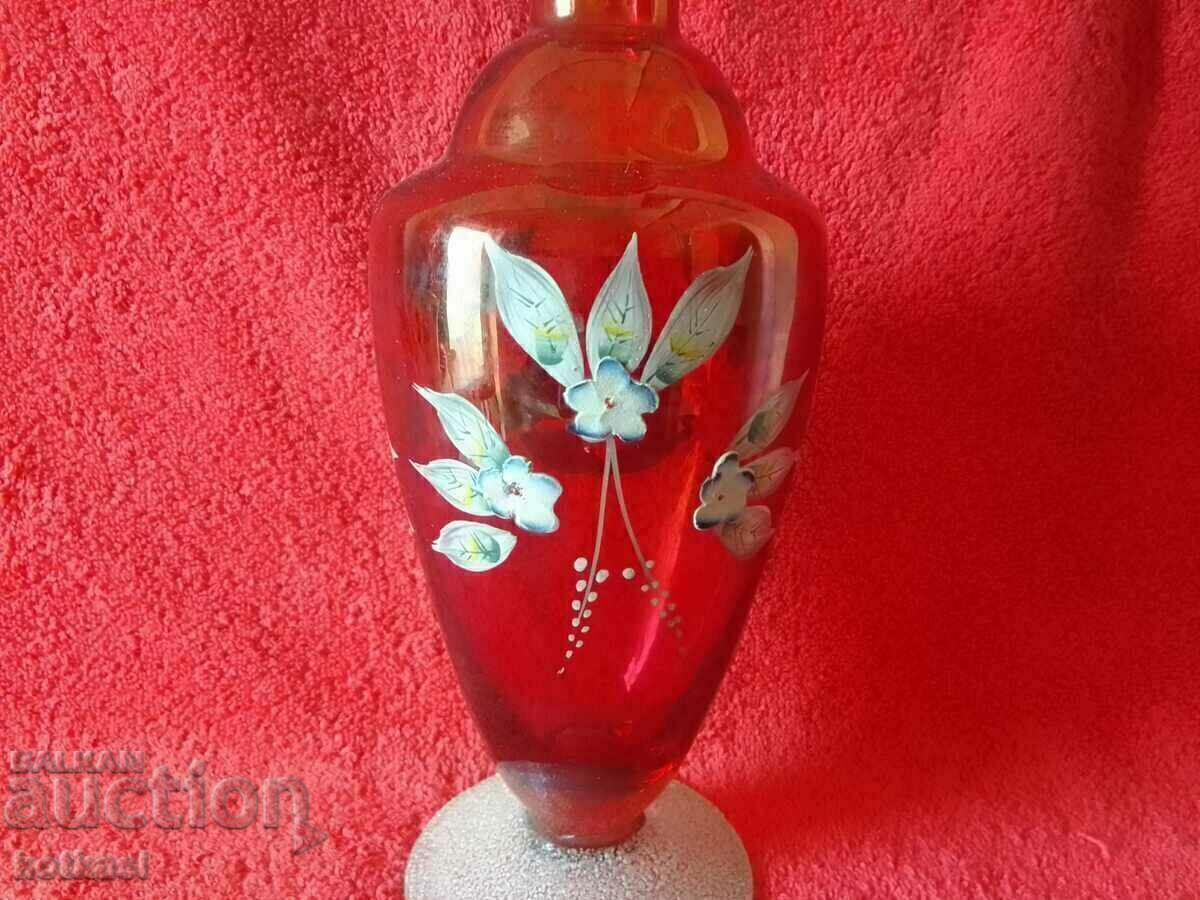 Old Jug Carafe red glass Bohemia hand painted with price 235.50 BGN | € 120.41 Old Jug Carafe red glass Bohemia hand painted with price 235.50 BGN | € 120.41